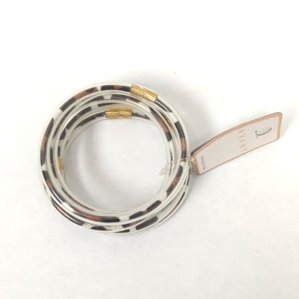 Avant Cow Print Five Bangle Bracelet Set